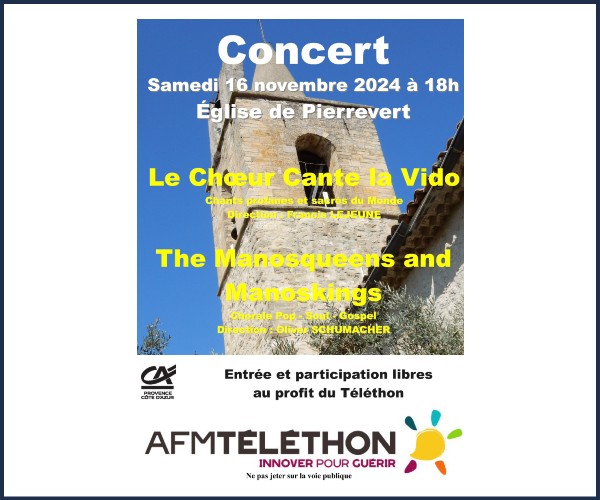 Pierrevert. Concert partagé du choeur Cante la Vido et de la chorale The Manosqueens and Manoskings
