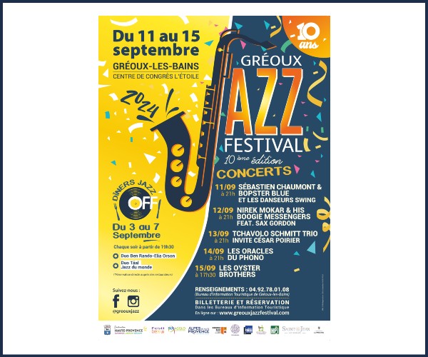10ème édition Gréoux Festival Diner Jazz Duo Taal jazz du monde
