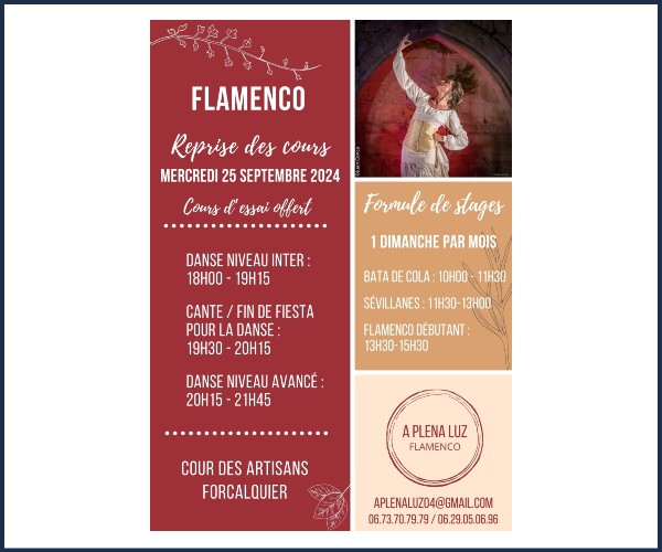 Forcalquier. Cours et stages de Flamenco