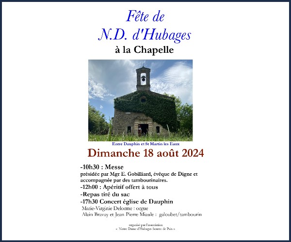 Dauphin. Fête de Notre Dame d'Hubages