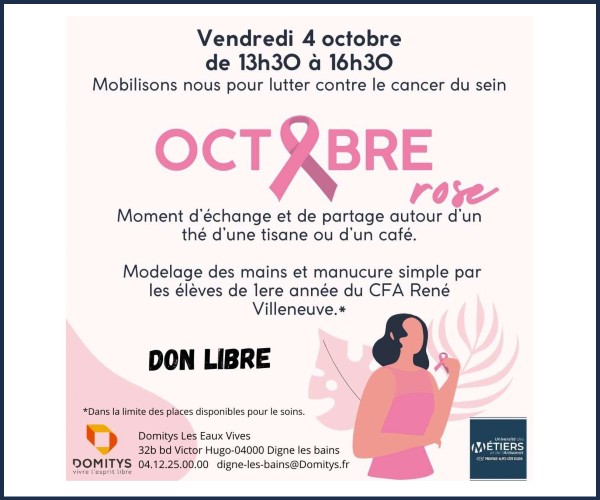 Digne les Bains. Octobre Rose, Après midi Cocooning