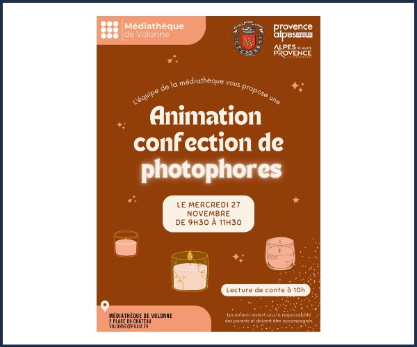 Volonne. Animation Confection de Photophores et Lecture de Conte