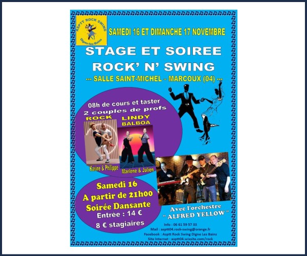 Marcoux. Stage et soirée, Rock' n' swing