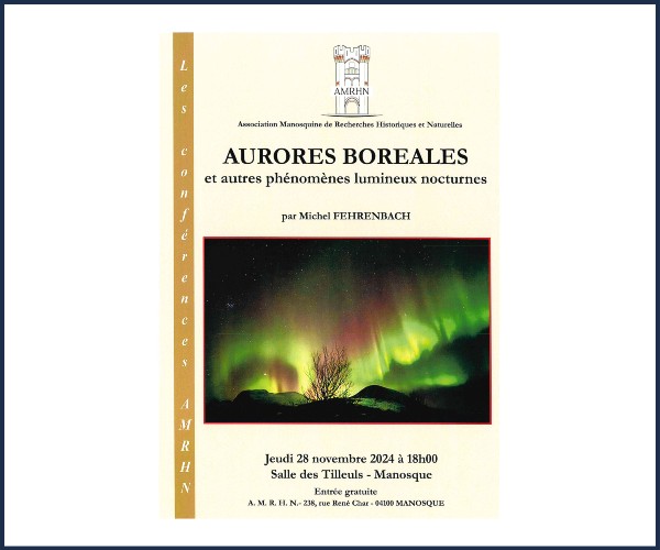 Manosque. Conférence, Aurores boréales et autres phénomènes lumineux nocturnes