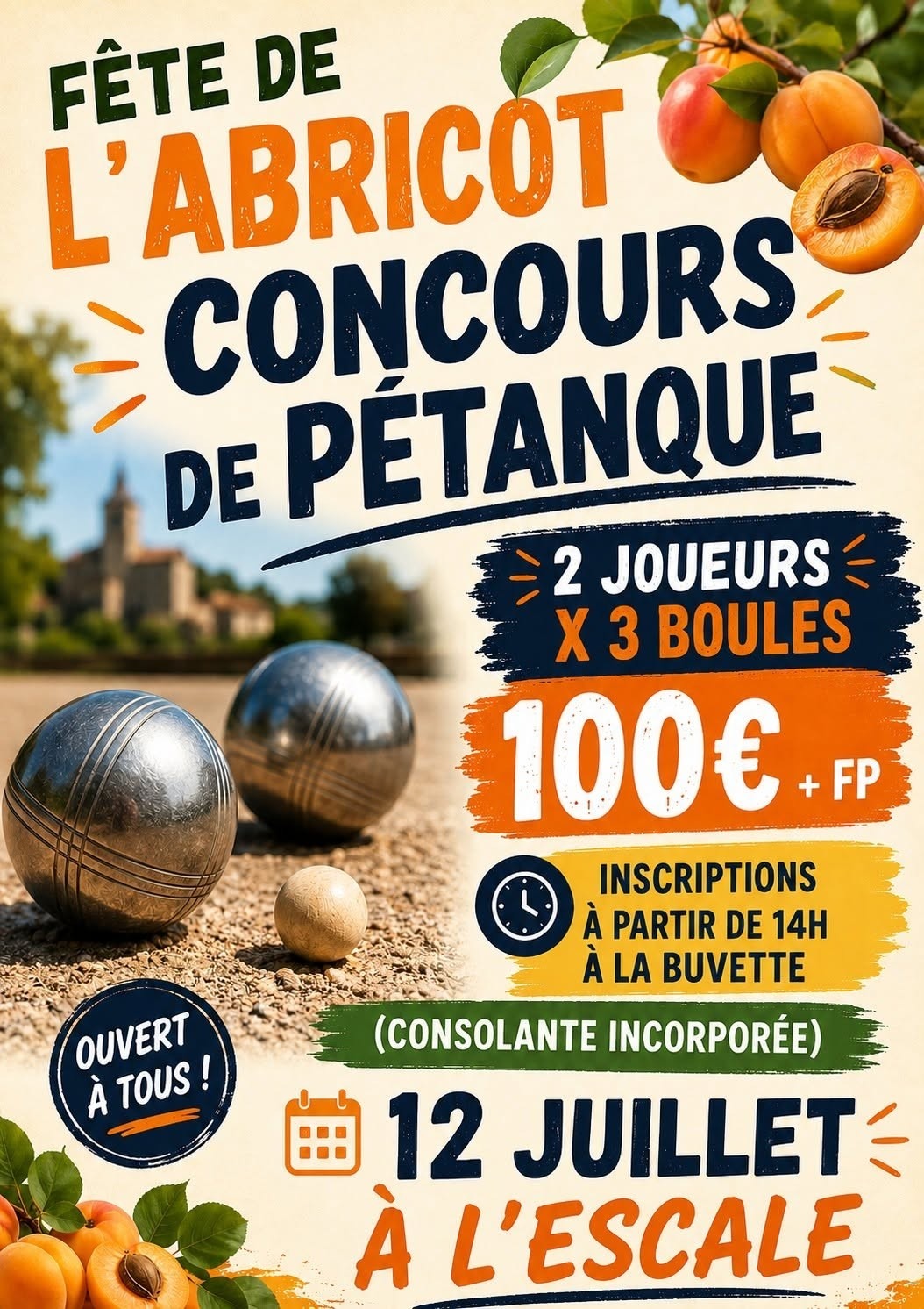 Fête de l'Abricot, Concours de Pétanque à L'Escale