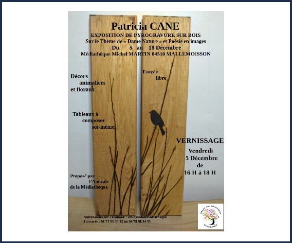 Mallemoisson. Exposition de Pyrogravure sur Bois