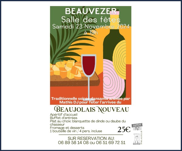 Beauvezer. Soirée Beaujolais Nouveau