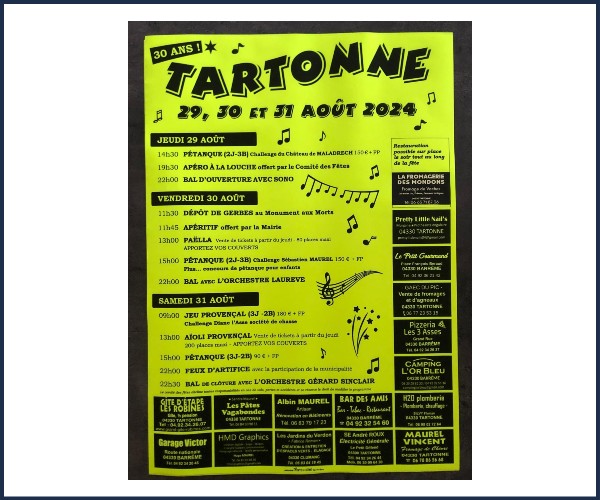 Tartonne. Fête Patronale