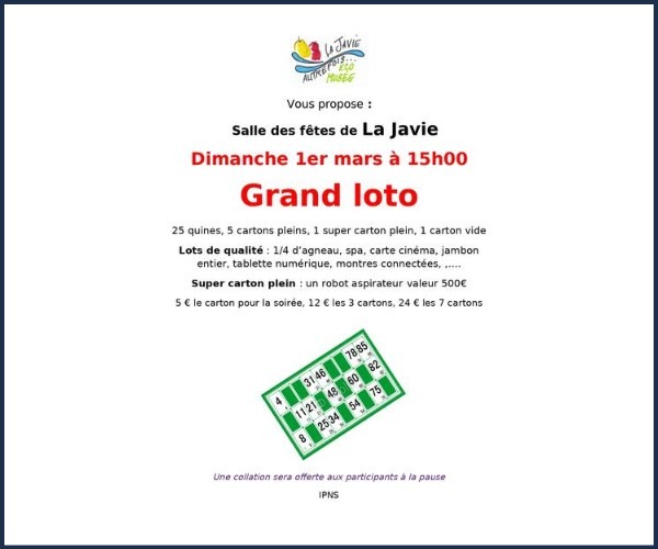 Grand loto à La Javie