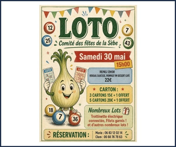 Loto du Comité des Fêtes de La Sèbe